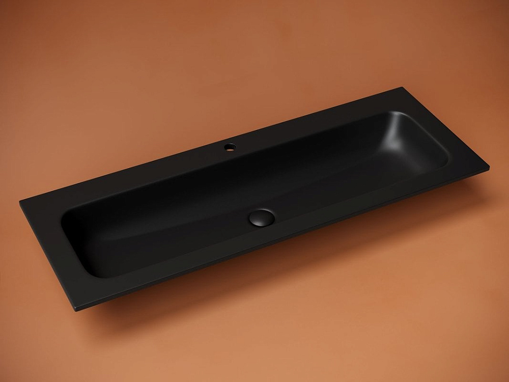 Мебельная раковина Ceramicanova Grace прямоугольная черная матовая 121 см CN7017MB