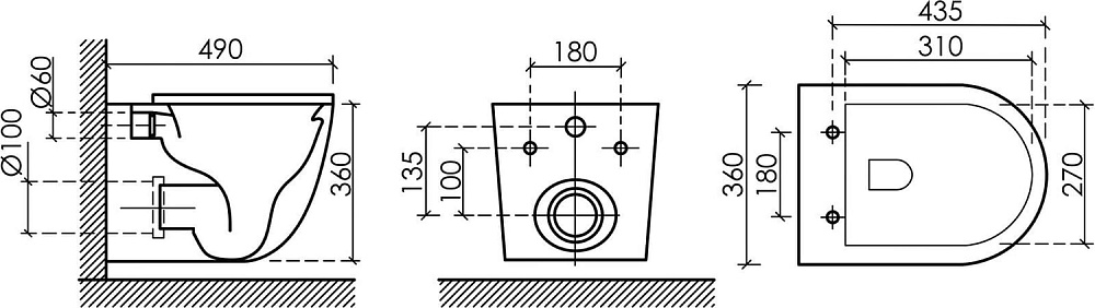 Унитаз подвесной Ceramicanova Uno Rimless CN11001