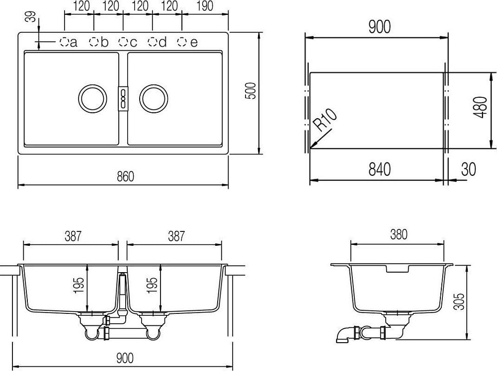 Мойка кухонная Schock Horizont 90 (N-200) Cristadur аворио