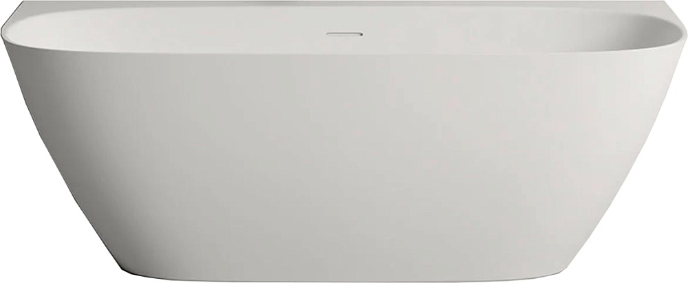 Ванна из искусственного камня Salini Sofia Wall 170x80 см, пристенная, белая, овальная, со сливом-пе