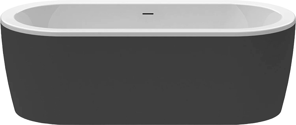 Акриловая ванна Cezares Slim 180x80 см, SLIM CENTRAL-180-80-60-NERO-SET