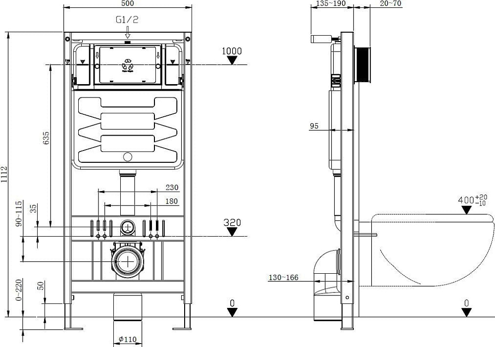 Система инсталляции для унитазов Allen Brau Pneumatic Pro 9.11101.20