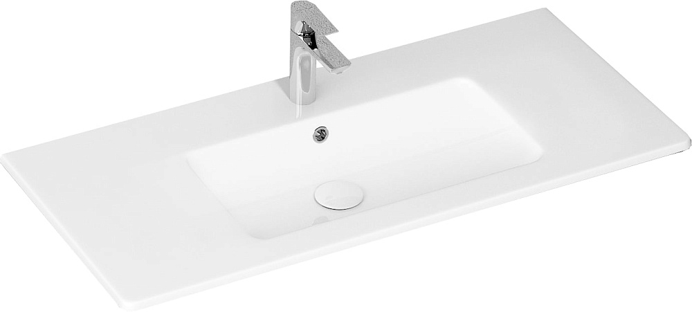 Мебельная раковина Allen Brau Fantasy Flat 102x47, с переливом, белая
