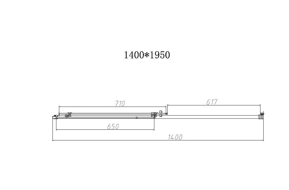 Душевая дверь в нишу Vincea Slim-N VDS-4SN140CLG 140 см, профиль брашированное золото, стекло прозра