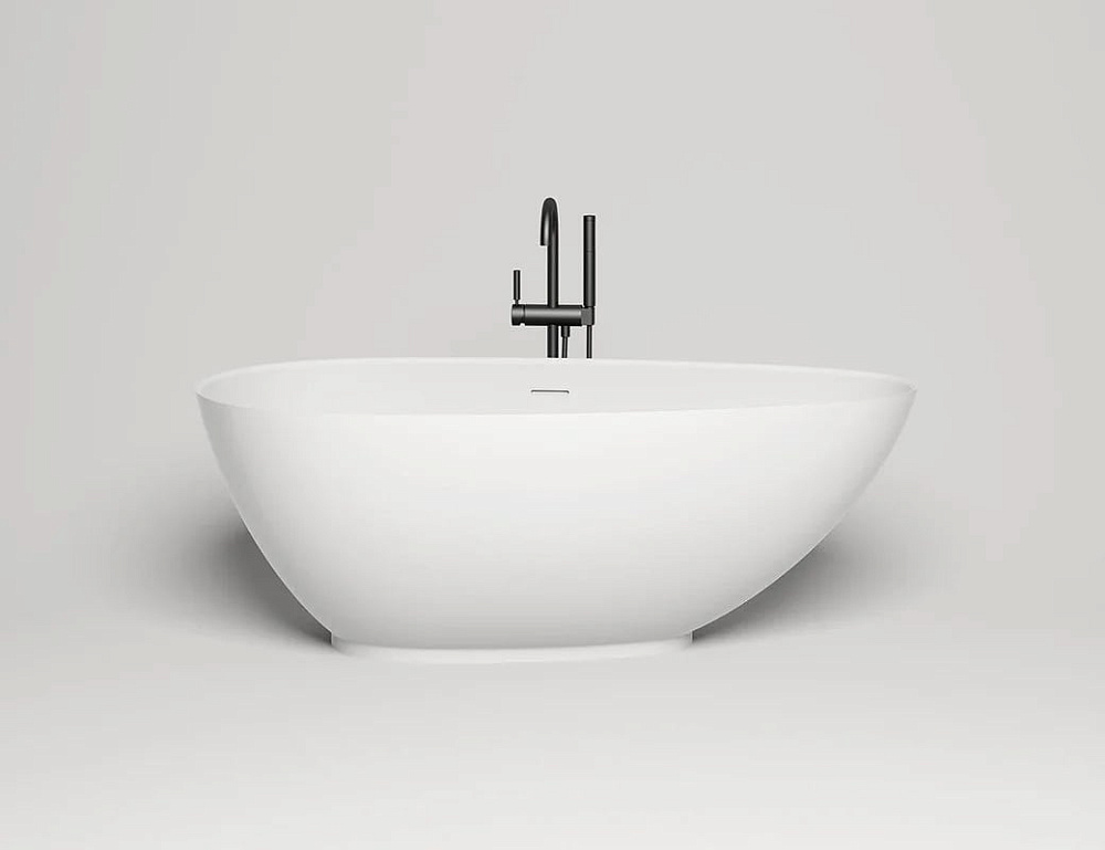 Ванна из искусственного камня Salini Paola S-Sense 160x75 см, отдельностоящая, белая, овальная, со с