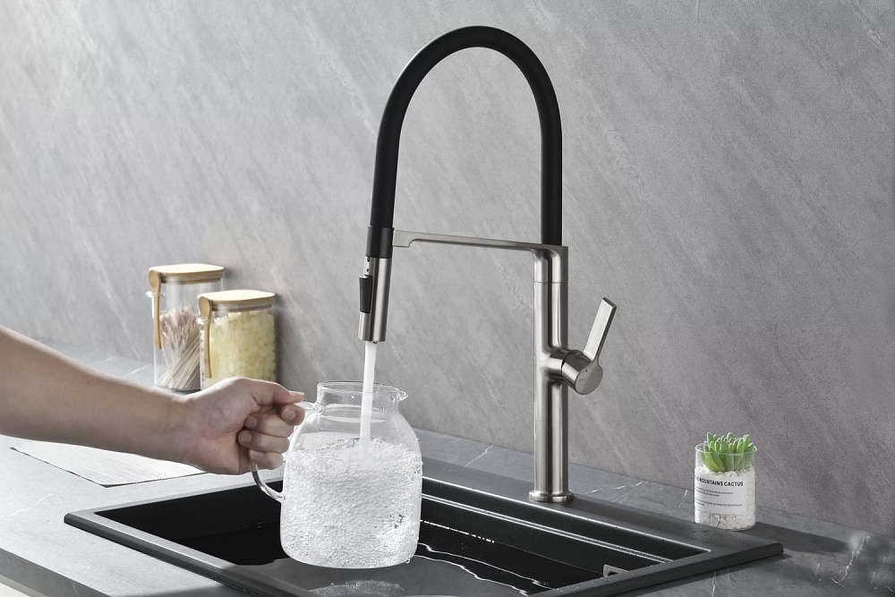 Смеситель для кухни Paulmark BARREL Ba214029-BS нержавеющая сталь