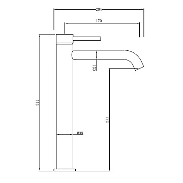 Смеситель для раковины Abber Wasser Kreis 316 AF8111BST-L брашированная сталь