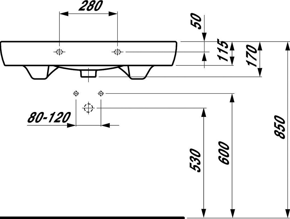 Мебельная раковина Laufen Pro 8.1395.6.000.104.1 накладная