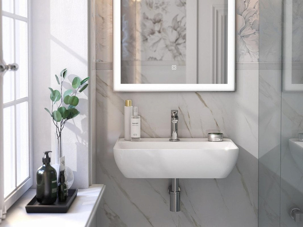 Раковина KERAMA MARAZZI Plaza 55 подвесная, белая глянцевая