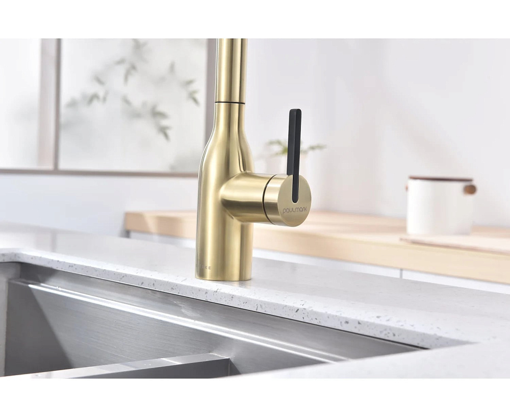 Смеситель для кухни Paulmark Universal Un213880-LG светлое золото