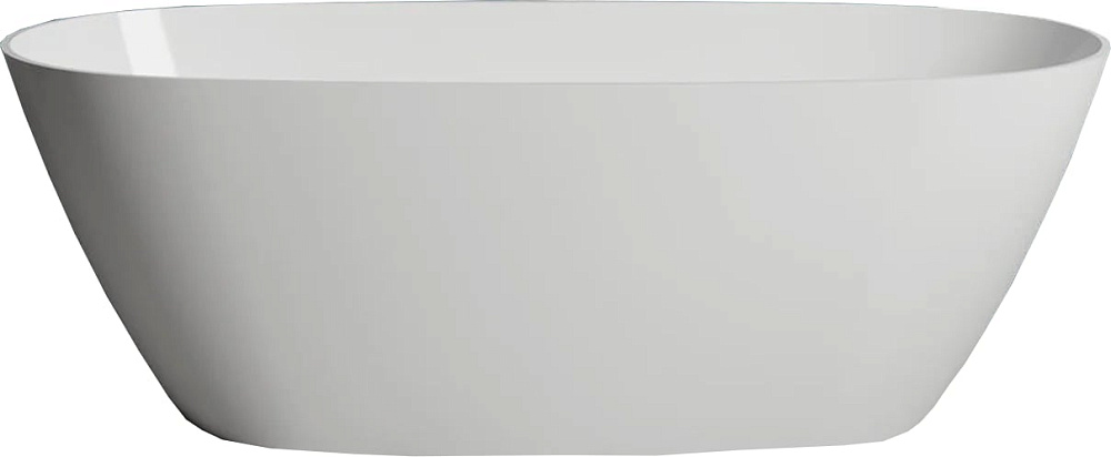 Ванна из искусственного камня Salini Sofia 165x75 см, отдельностоящая, матовая белая, овальная, со с