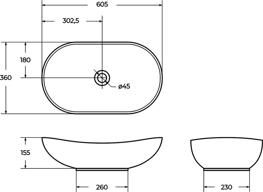 Накладная раковина BelBagno BB1404-H311