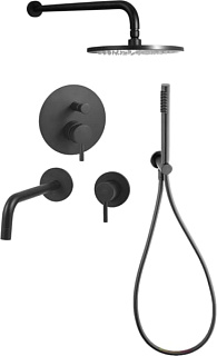 Комплект для ванной Paffoni Light KITLIG015NO006 С ВНУТРЕННЕЙ ЧАСТЬЮ, черный