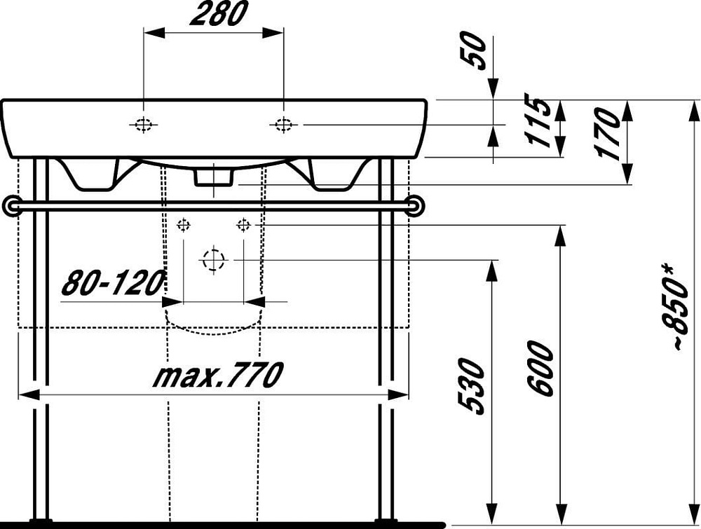 Мебельная раковина Laufen Pro 8.1395.6.000.104.1 накладная