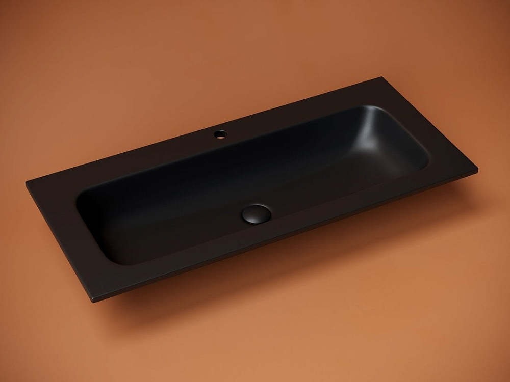 Мебельная раковина Ceramicanova Grace прямоугольная черная матовая 101 см CN7013MB