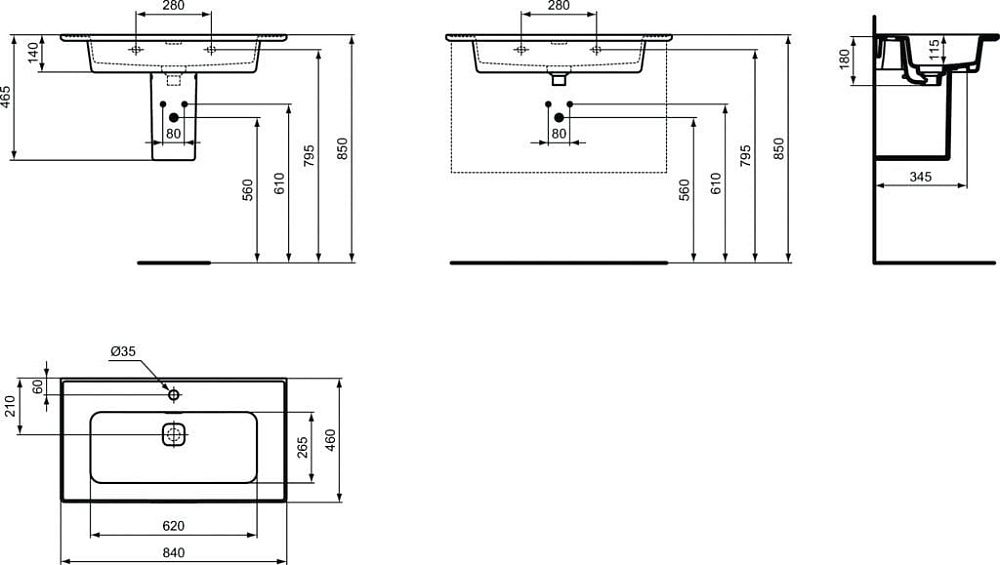 Мебельная раковина Ideal Standard Strada II T300301