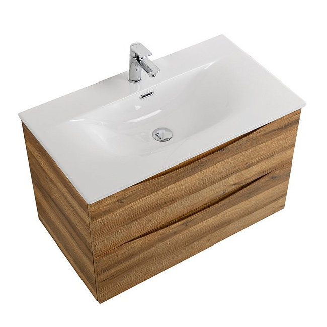 Тумба под раковину без столешницы BelBagno Marino-cer-n 80 подвесная, rovere rustico