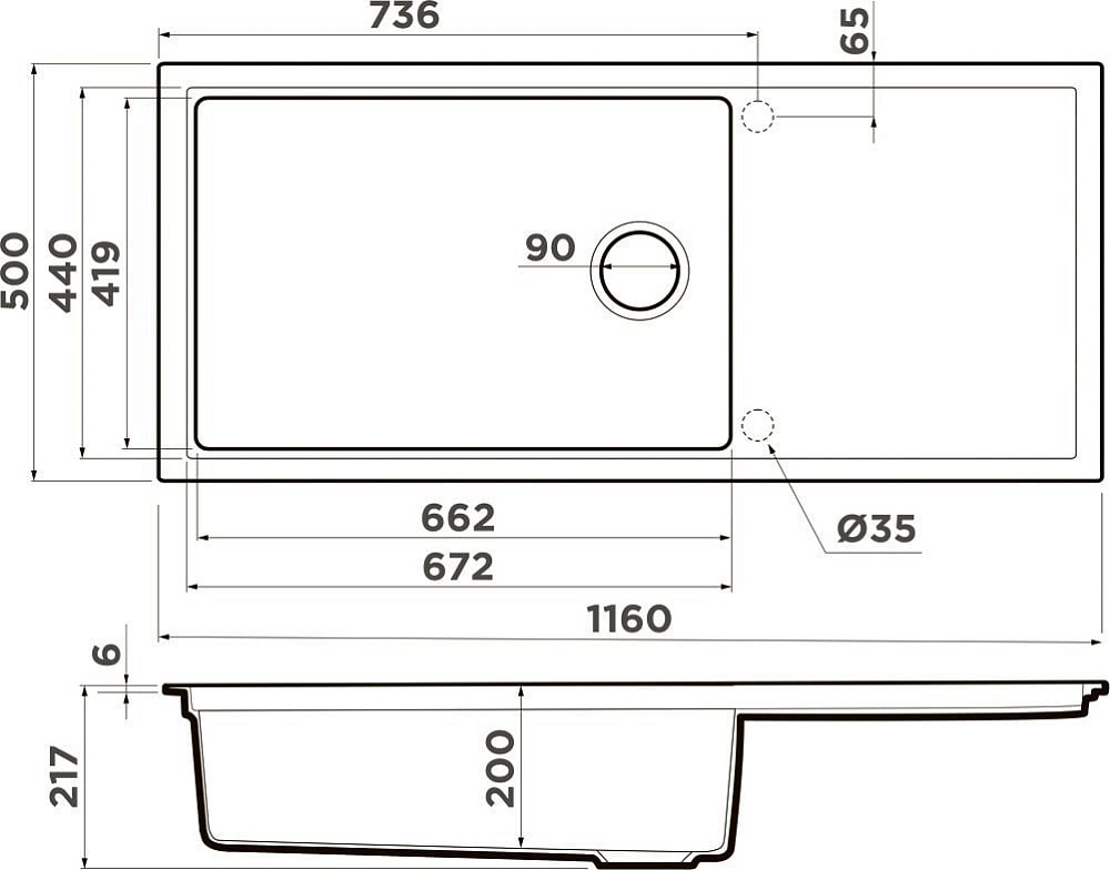 Мойка кухонная Omoikiri Sintesi 116-GB графит