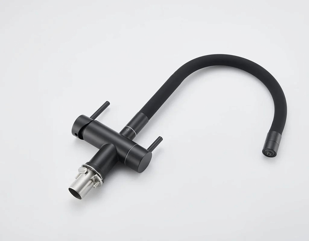 Смеситель для кухни Emar Steel ЕС - 3015 black