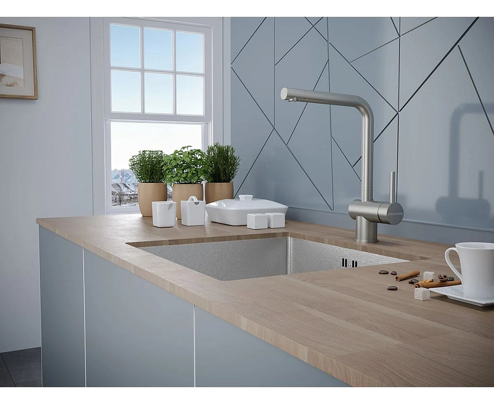 Смеситель для кухни Paulmark Spring Sp212067-BS, брашированная сталь
