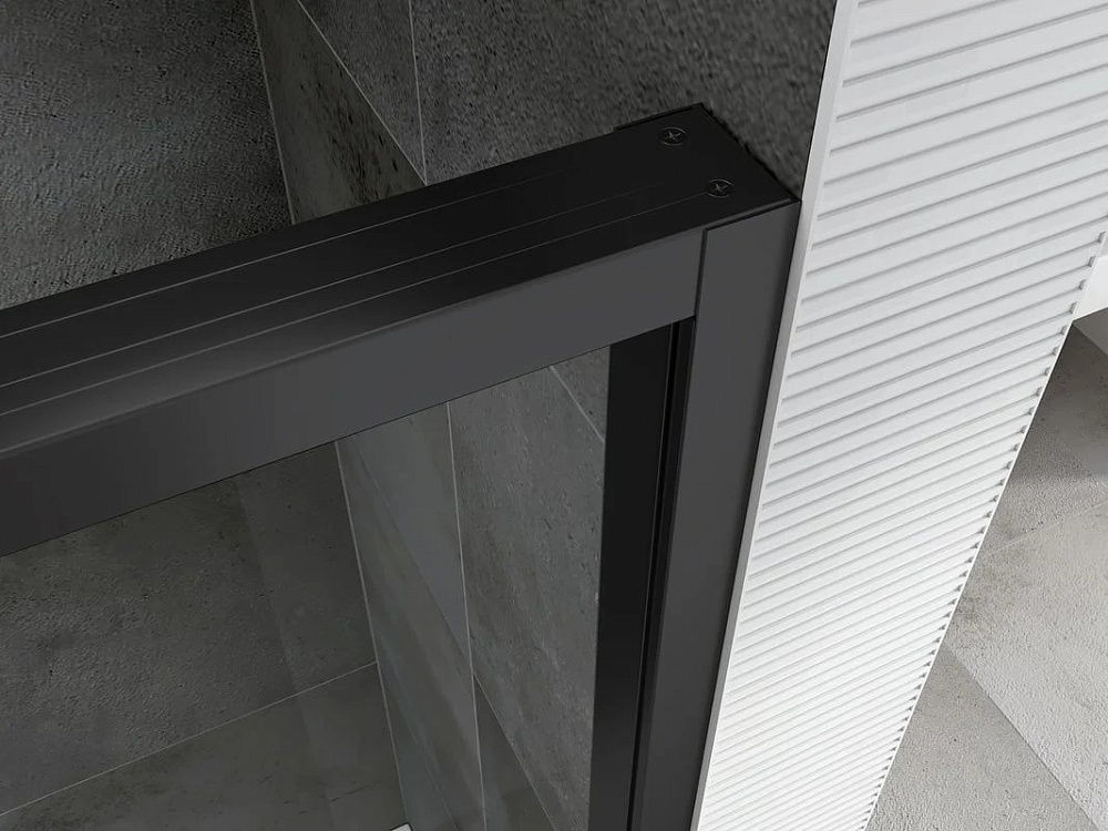 Душевой уголок Abber Komfort AG93160B-S102B 160х100 см, профиль матовый черный, стекло прозрачное