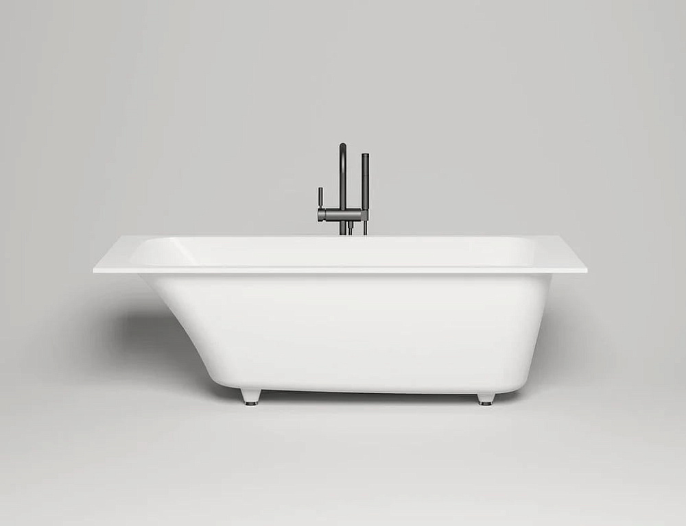 Ванна из искусственного камня Salini Orlanda Kit S-Sense 170x80 см, встраиваемая, белая, на ножках, 