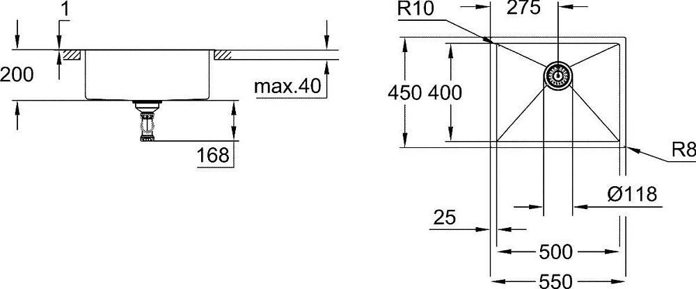 Мойка кухонная Grohe K700 31726SD0