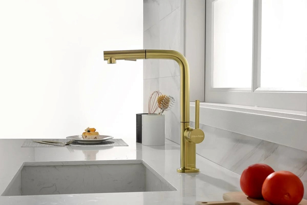 Смеситель для кухни Paulmark Neo Ne214419-BG брашированное золото