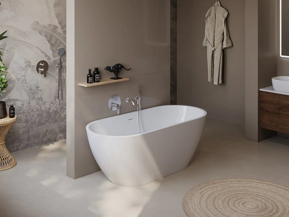 Акриловая ванна BelBagno Uno 160x75 см, BB701-1600-730-K