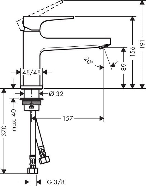 Смеситель для раковины Hansgrohe Metropol 32502000 с донным клапаном Push-Open