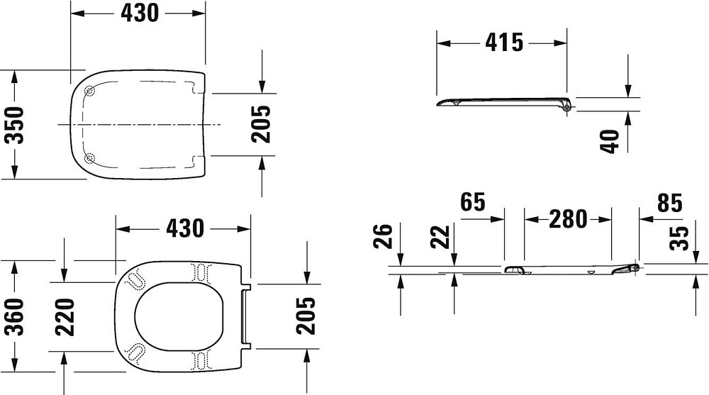 Крышка-сиденье Duravit D-code 0067310000 петли хром