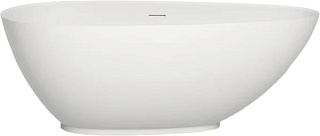 Ванна из искусственного камня Salini Paola S-Sense 160x75 см, отдельностоящая, белая, овальная, со с