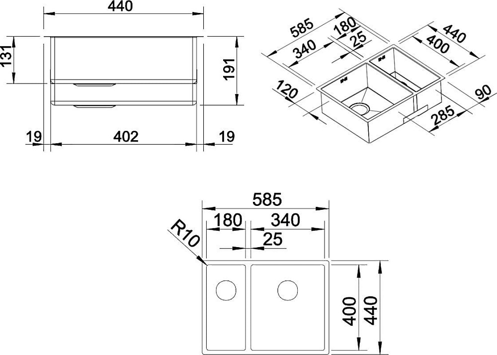 Мойка кухонная Blanco Claron 340/180-U L