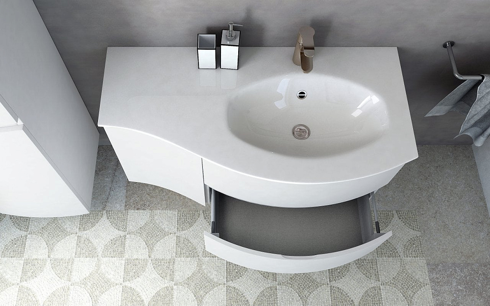 Мебельная раковина Cezares 50154 104х52 R bianco