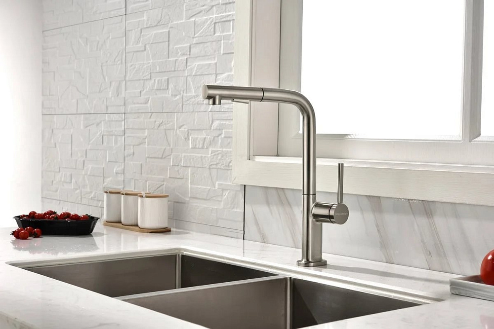 Смеситель для кухни Paulmark Neo Ne214419-Ni никель