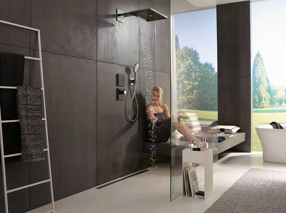 Верхний душ Hansgrohe Rainmaker Select 460 24007600 черный - хром